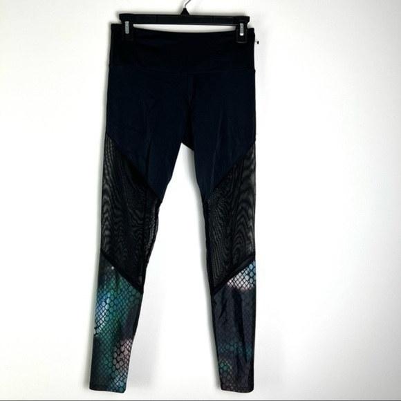 Onzie Leggings Womens Black mesh panels size S/M - Picture 1 of 7